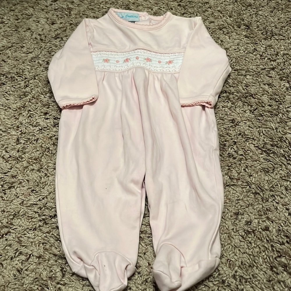Feltman Brothers smocked pink outfit.
